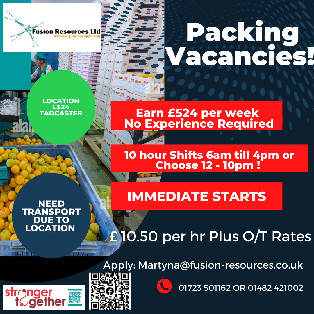 Packing Staff Multiple Vacancies