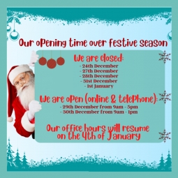 Our opening hours during Christmas and New Year